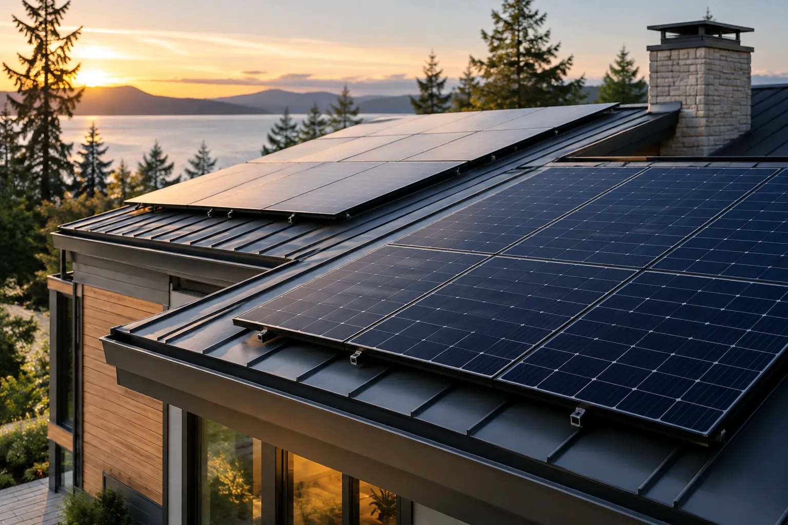 existing roof array with a clearly separate compatible newly expanded section